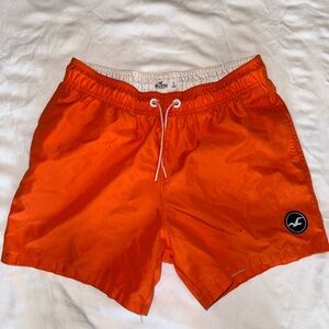 Hollister Orange Swim Trunks Quick-Dry Elastic Waist
